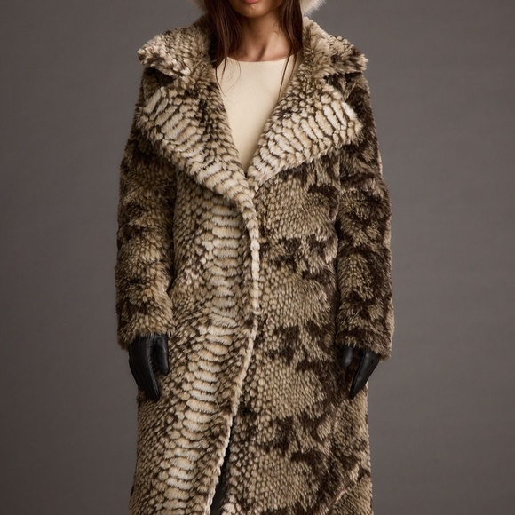 12th Tribe Vivienne Grey Snake Faux Fur Jacket Size SS - Picture 3 of 3